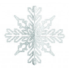 Елочная фигура Снежинка ажурная 3D, 35 см, цвет серебряный
