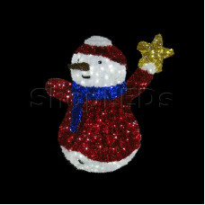 Фигура "Снеговик со звездой", LED подсветка выс.150см (+транс.)