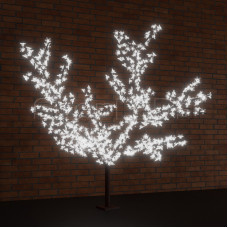 Светодиодное дерево "Сакура", высота 1,5м, диаметр кроны 1,8м, белые светодиоды, IP 54, понижающий трансформатор в комплекте, NEON-NIGHT, SL531-105